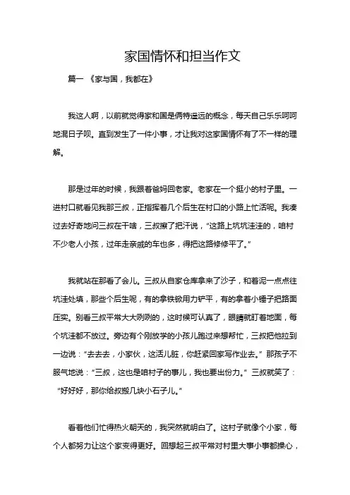 家国情怀和担当作文