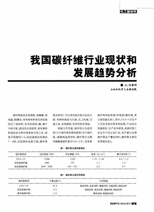 我国碳纤维行业现状和发展趋势分析
