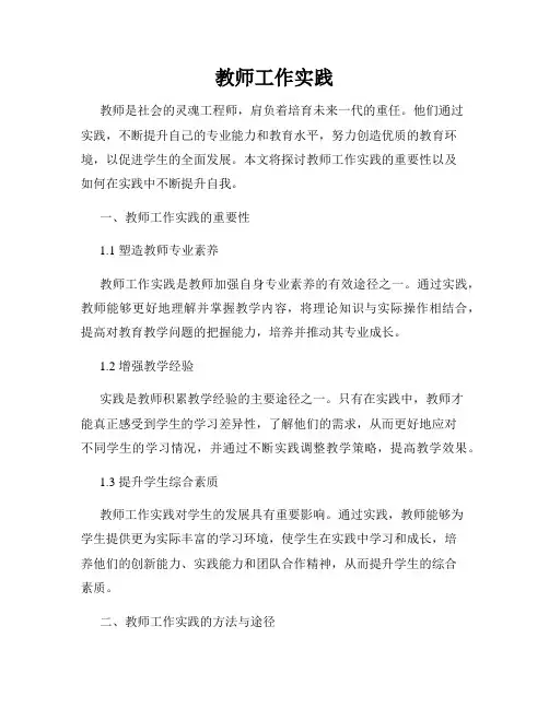 教师工作实践