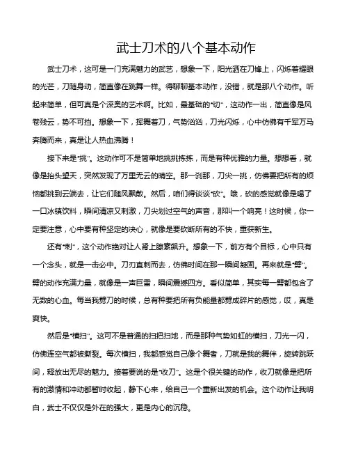 武士刀术的八个基本动作