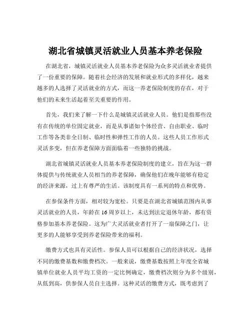 湖北省城镇灵活就业人员基本养老保险