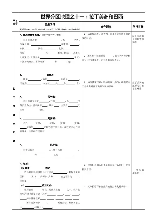 世界分区地理之：拉丁美洲和巴西