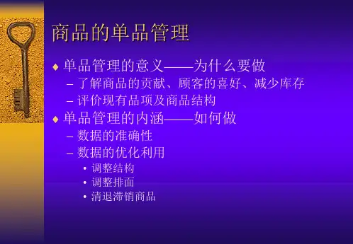 精品单品管理PPT课件