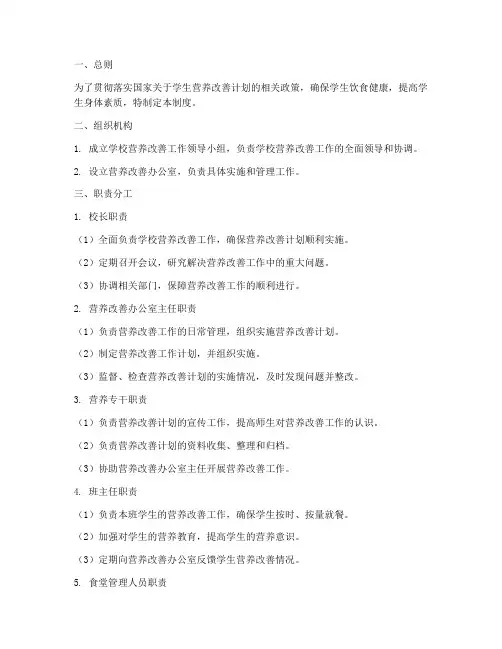 学校营养改善职责制度