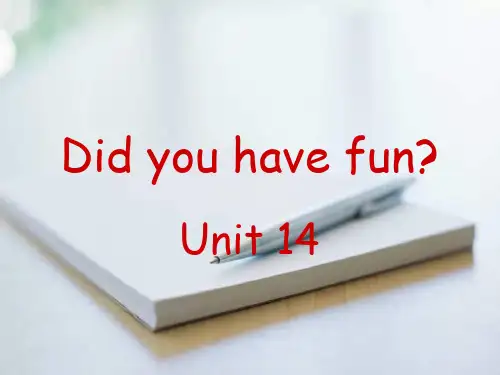 Unit 14 did you have fun