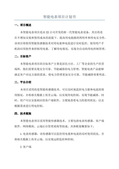 智能电表项目计划书