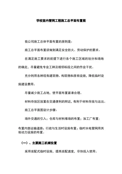 学校室内管网工程施工总平面布置图