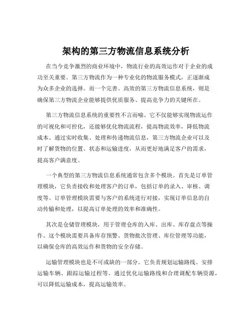 架构的第三方物流信息系统分析