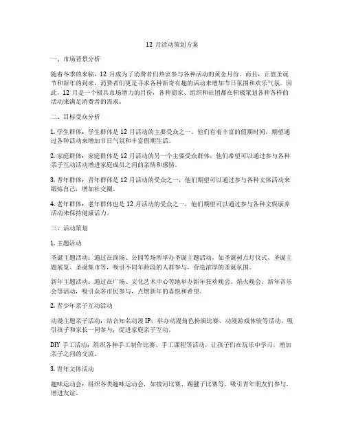 12月活动策划方案