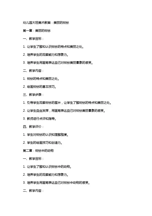 幼儿园大班美术教案：美丽的树林