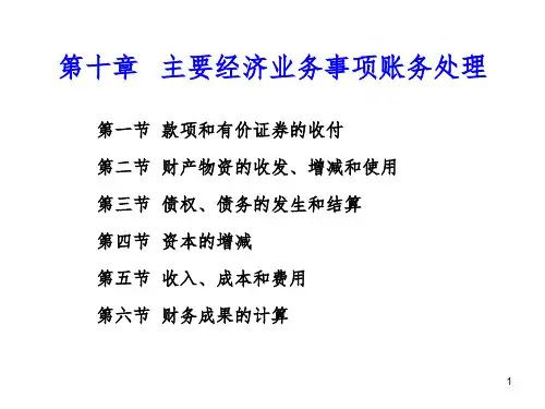 会计学第十章 企业主要经济业务事项账务处理PPT课件