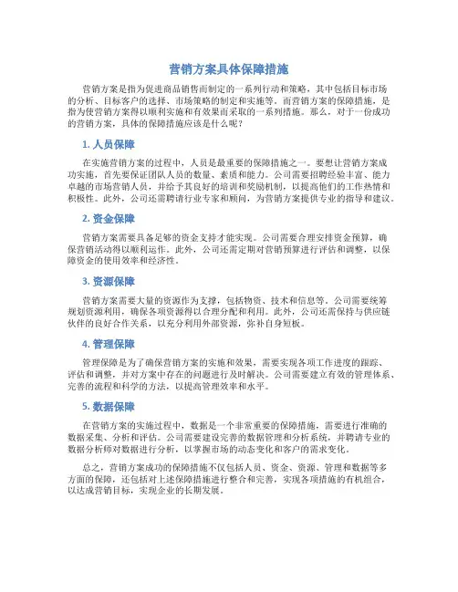 营销方案具体保障措施