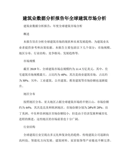 建筑业数据分析报告年全球建筑市场分析