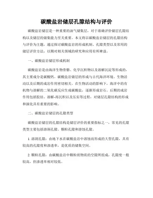 碳酸盐岩储层孔隙结构与评价