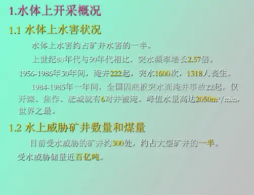 水体上开采技术与典型案例分析