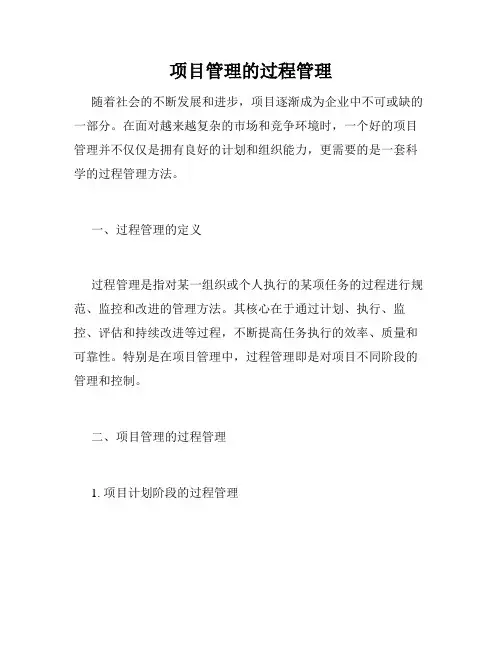 项目管理的过程管理