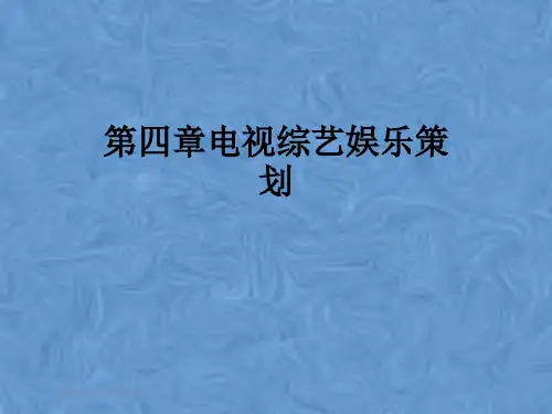第四章电视综艺娱乐策划