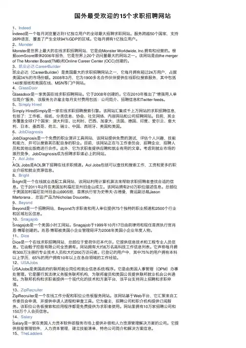 国外最受欢迎的15个求职招聘网站