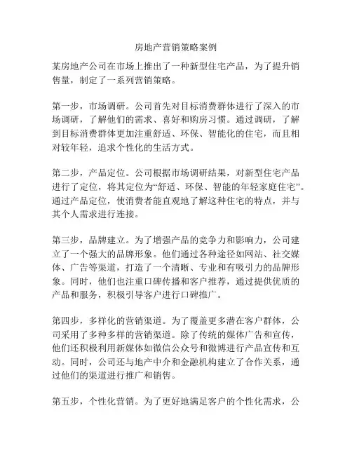 房地产营销策略案例