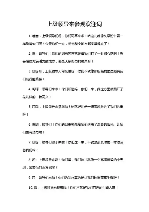 上级领导来参观欢迎词