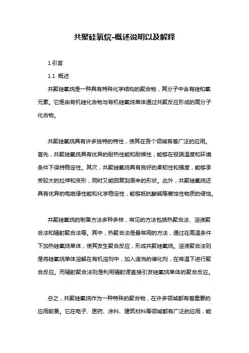 共聚硅氧烷-概述说明以及解释