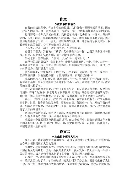 成长领悟作文600字初中