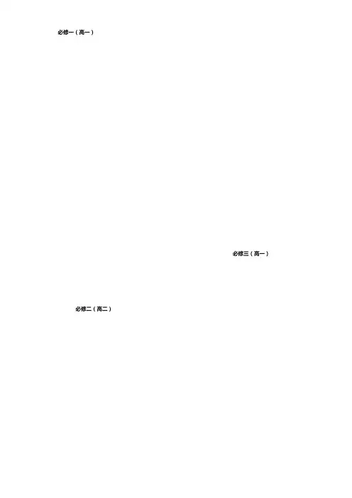 人教版高中数学必修目录