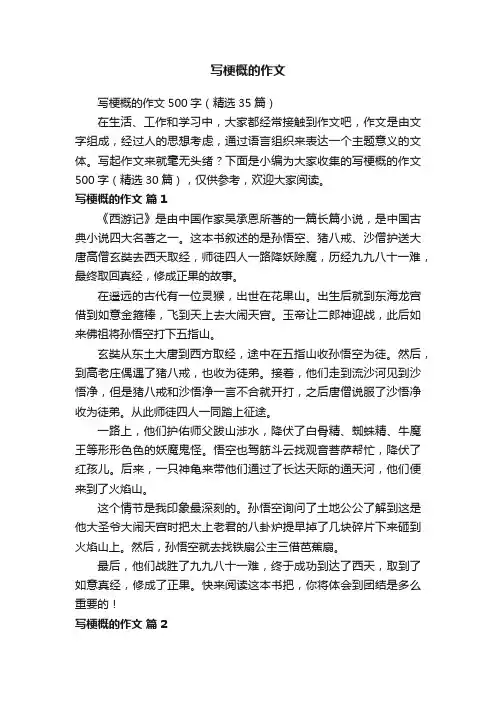 写梗概的作文500字（精选35篇）