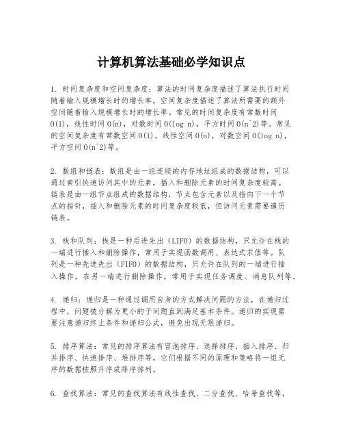 计算机算法基础必学知识点
