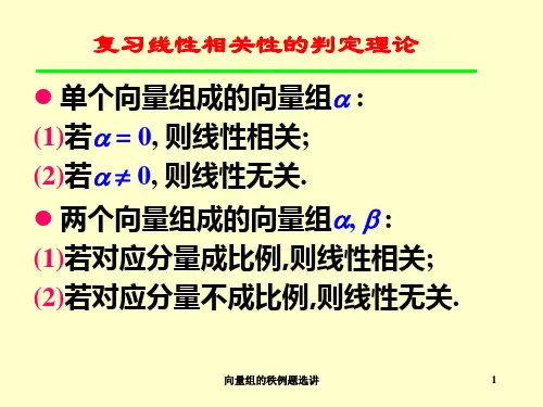 向量组的秩例题选讲-PPT