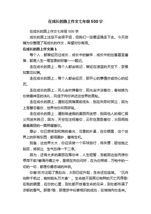 在成长的路上作文七年级500字