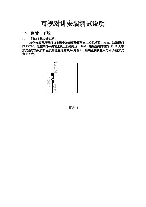 可视对讲安装说明