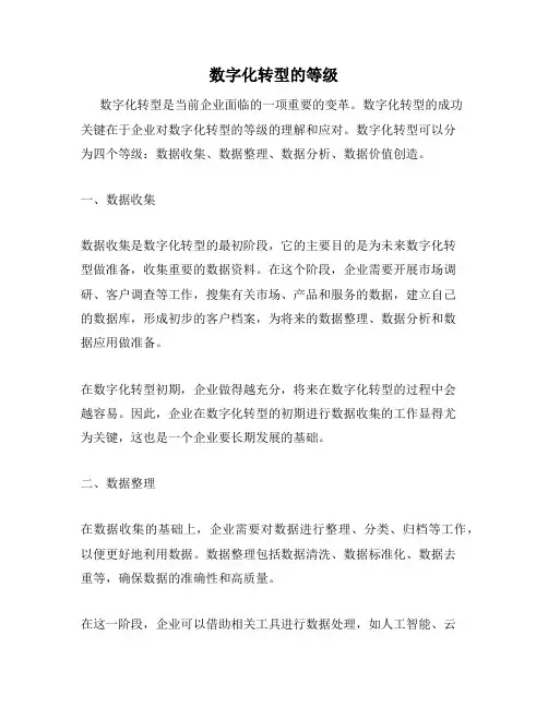 数字化转型的等级