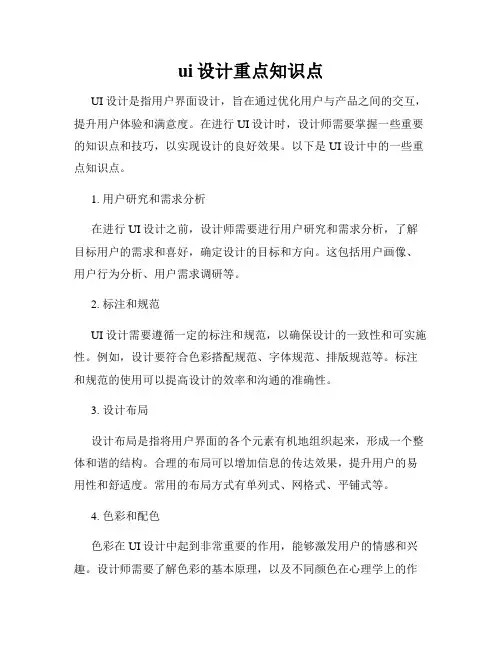 ui设计重点知识点