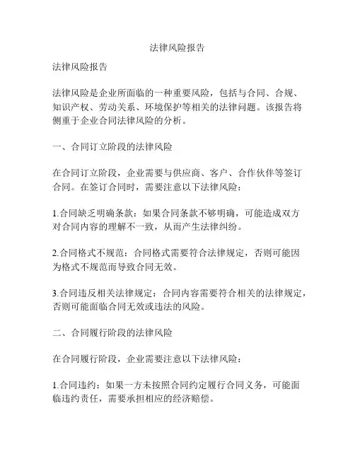 法律风险报告