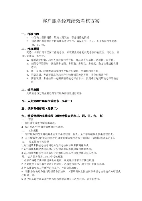 某客户经理绩效考核方案设计【最新】