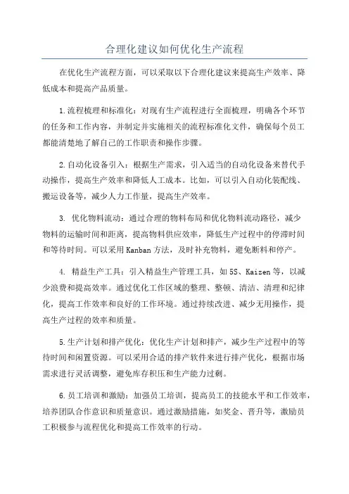 合理化建议如何优化生产流程