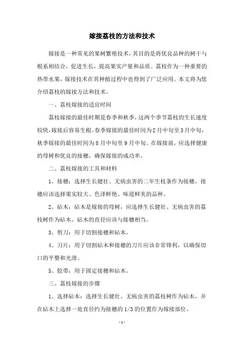 嫁接荔枝的方法和技术