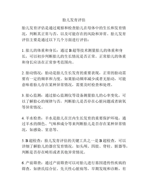 胎儿发育评估