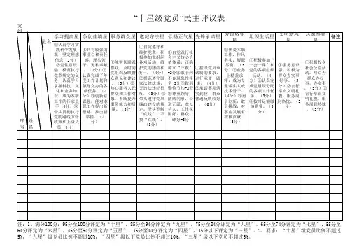 十星级党员评议