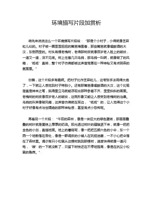 环境描写片段加赏析