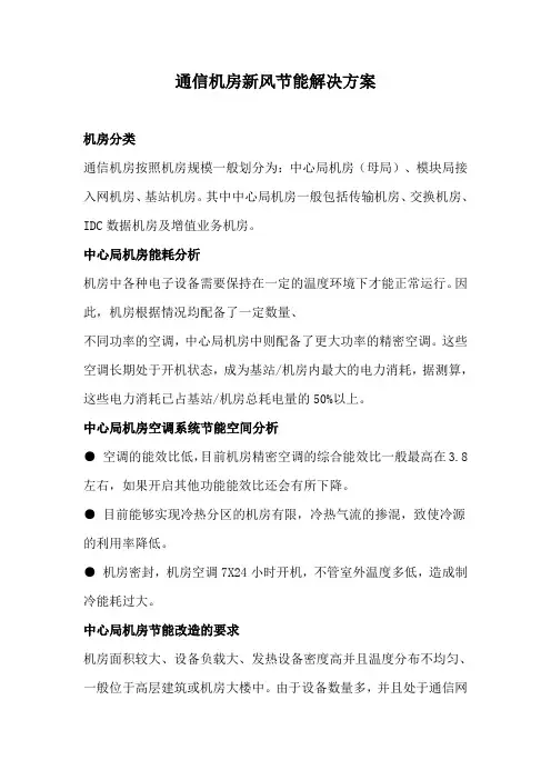 通信机房新风节能解决方案