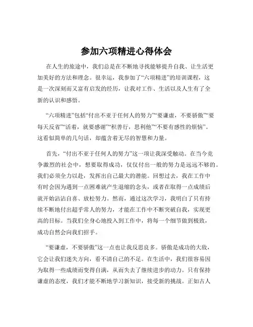 参加六项精进心得体会