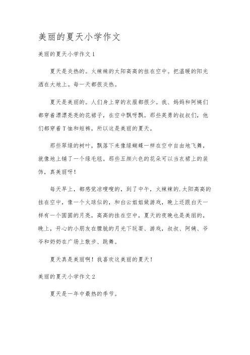 美丽的夏天小学作文