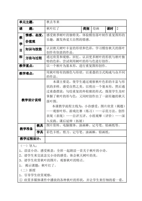秋叶红了