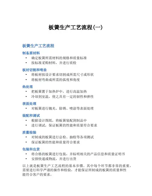 板簧生产工艺流程(一)