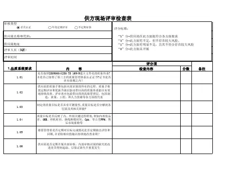 003-潜在供应商评审检查表