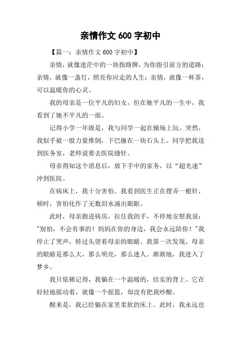 亲情作文600字初中