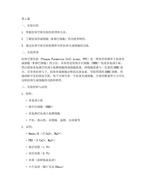 抗体空斑实验报告(3篇)
