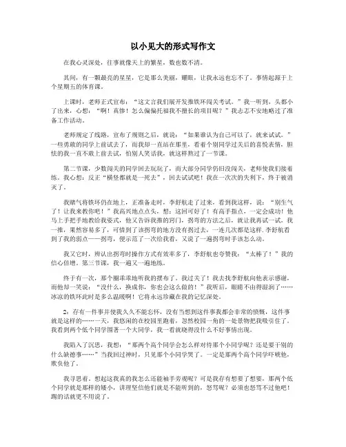 以小见大的形式写作文